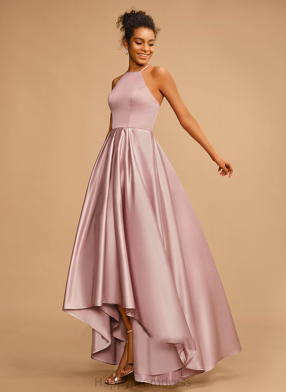 Prom Dresses Asymmetrical A-Line Hanna Satin Square Neckline