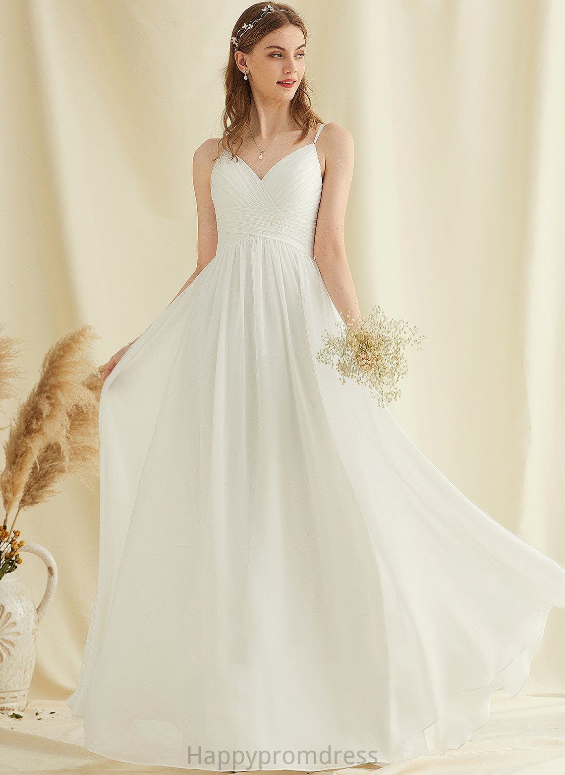 Wedding Floor-Length Wedding Dresses Dress Beatrice V-neck Chiffon A-Line