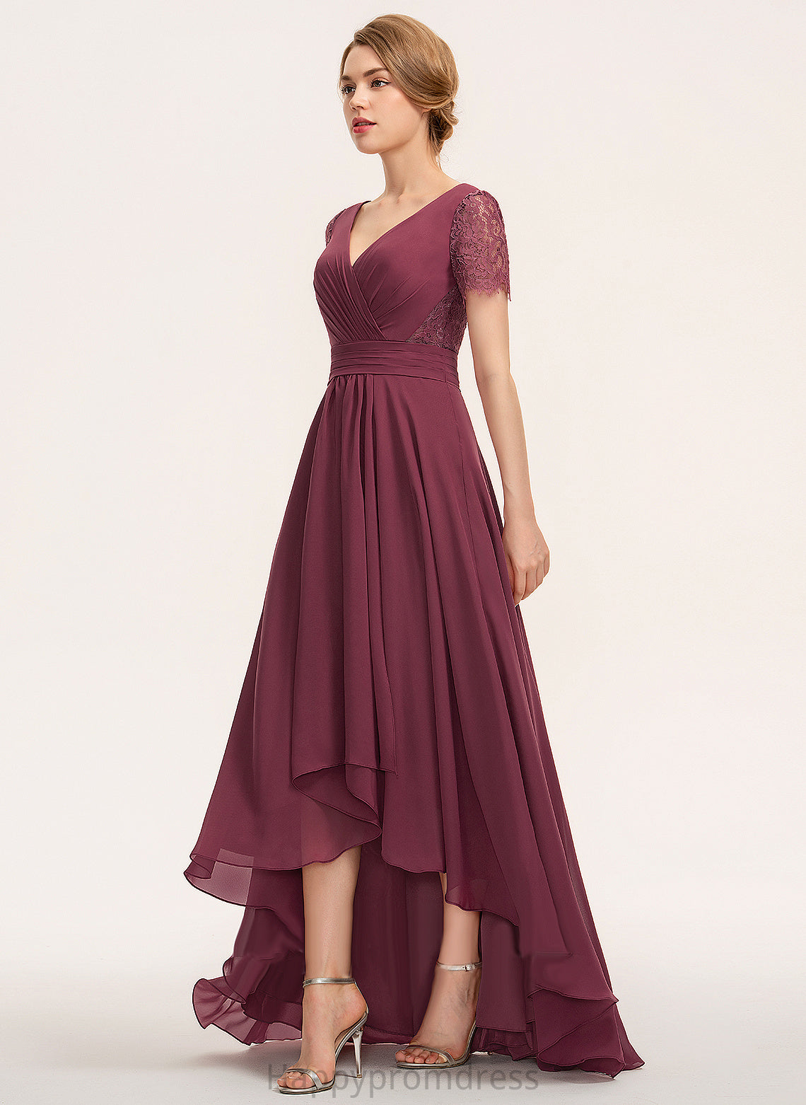 V-neck A-Line Embellishment Length Neckline Asymmetrical Fabric Pleated Silhouette Finley A-Line/Princess Scoop Bridesmaid Dresses