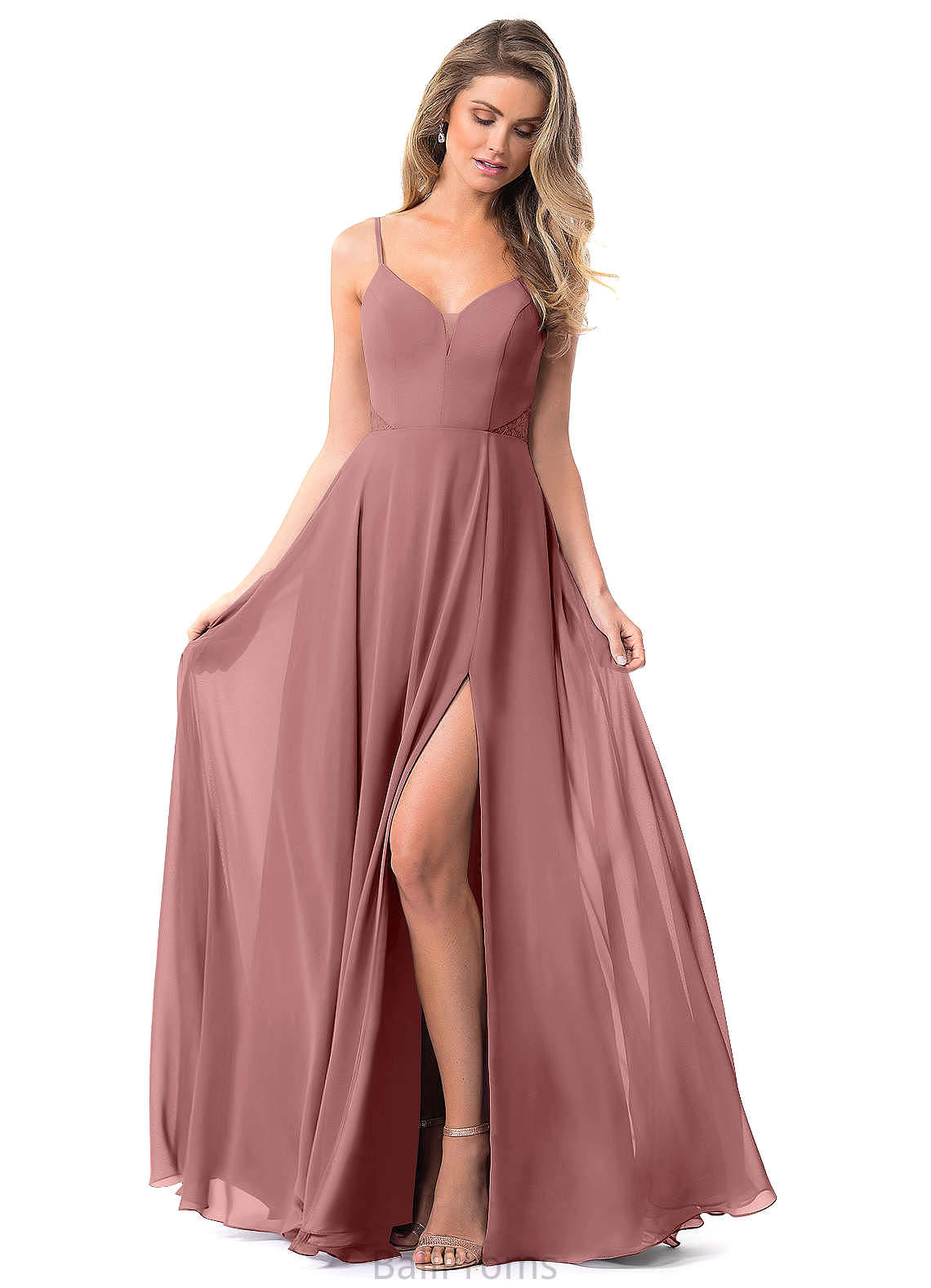 Zaria Sleeveless A-Line/Princess Natural Waist Spaghetti Staps Floor Length Bridesmaid Dresses