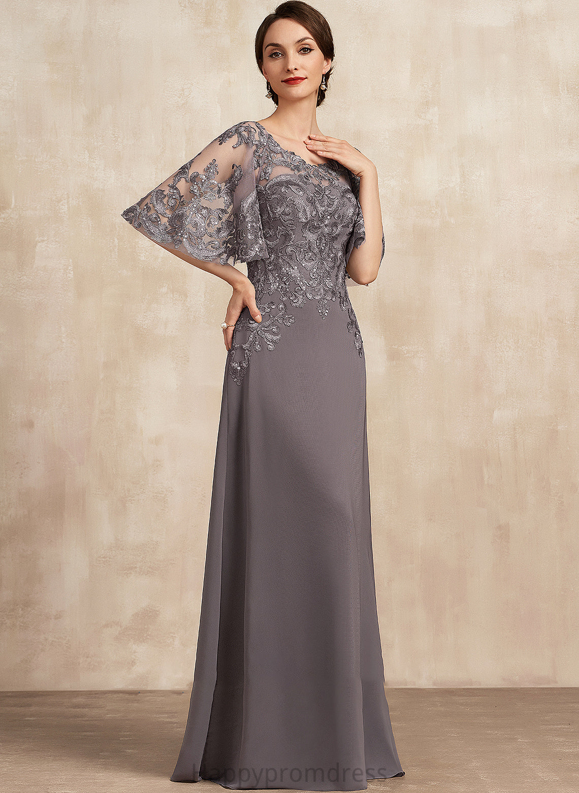 the Lace of With Mother of the Bride Dresses Dress Bride Scoop Chiffon Mother Sequins Neck Floor-Length A-Line Phoenix