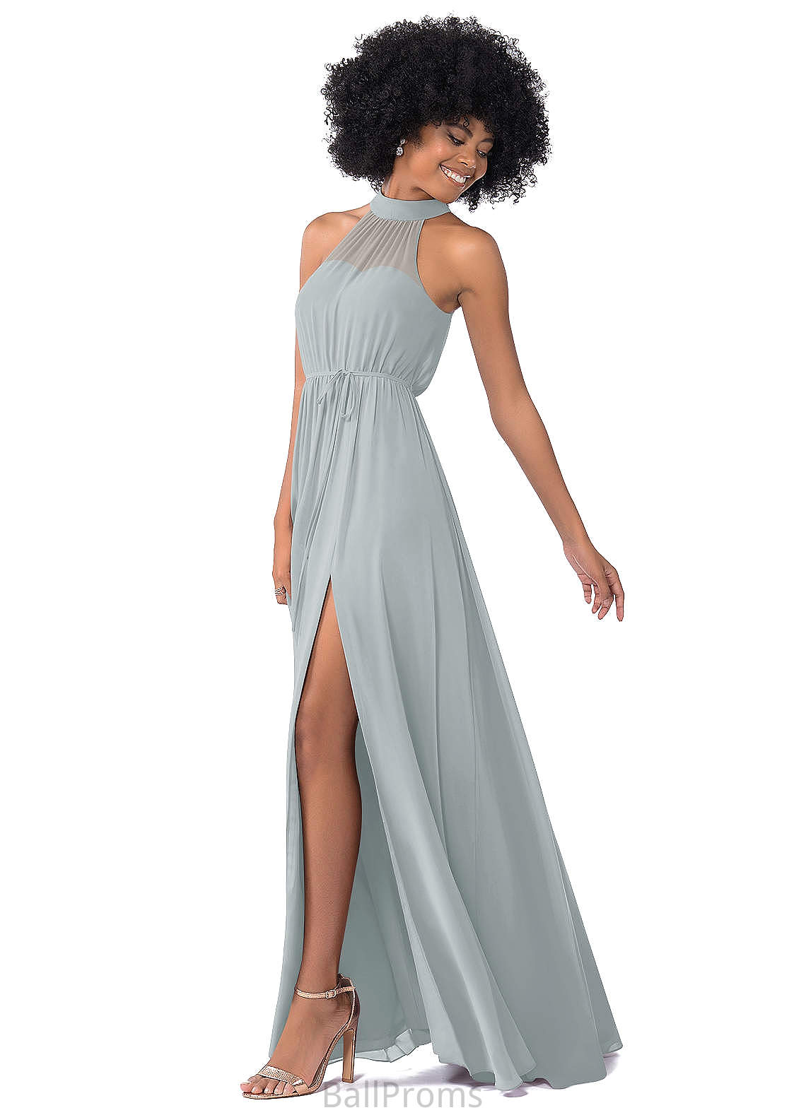 Valeria A-Line/Princess Natural Waist One Shoulder Floor Length Sleeveless Bridesmaid Dresses