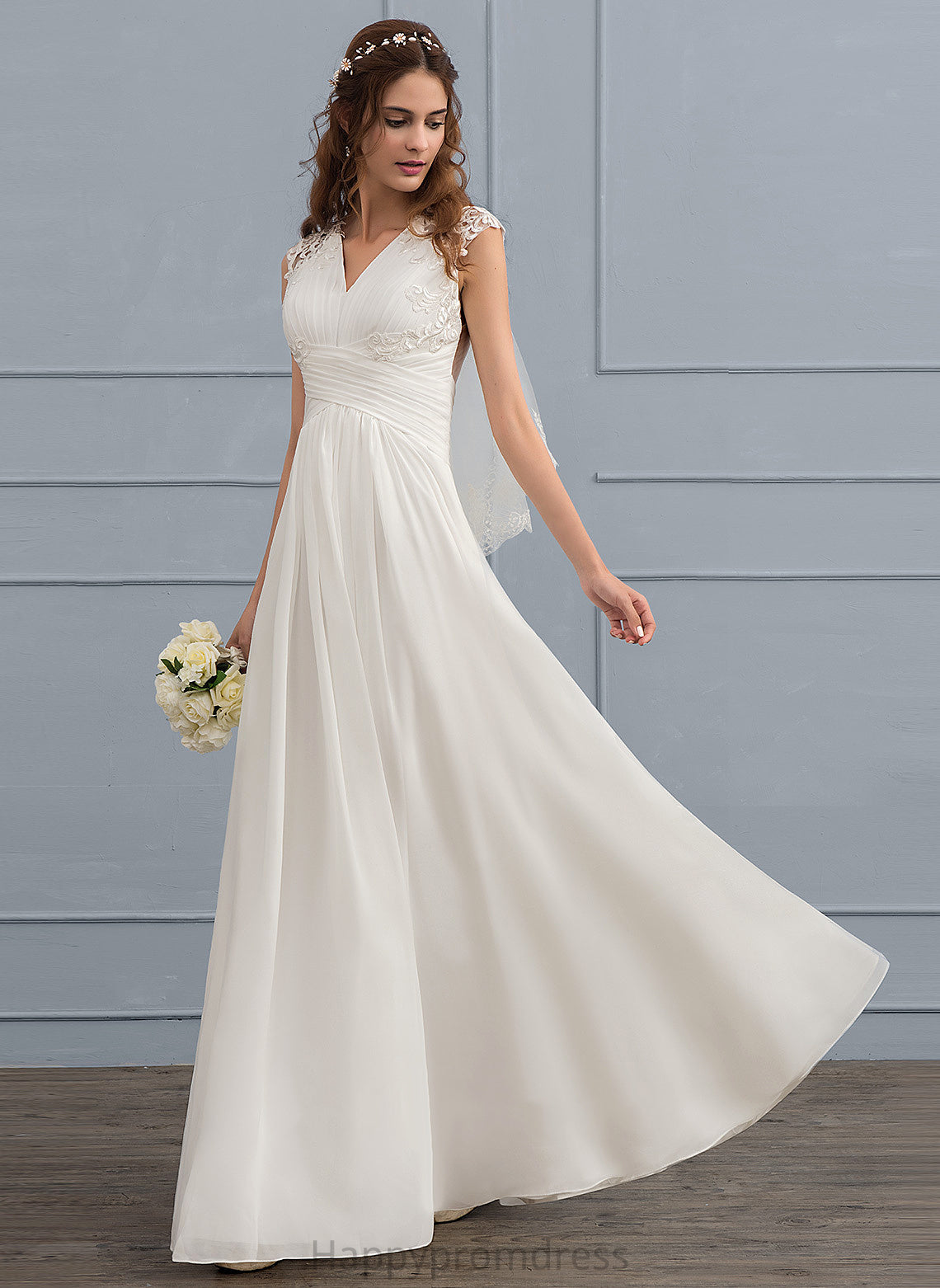 With Lace A-Line Wedding Dress Wedding Dresses Shayla Sweetheart Floor-Length Ruffle Chiffon