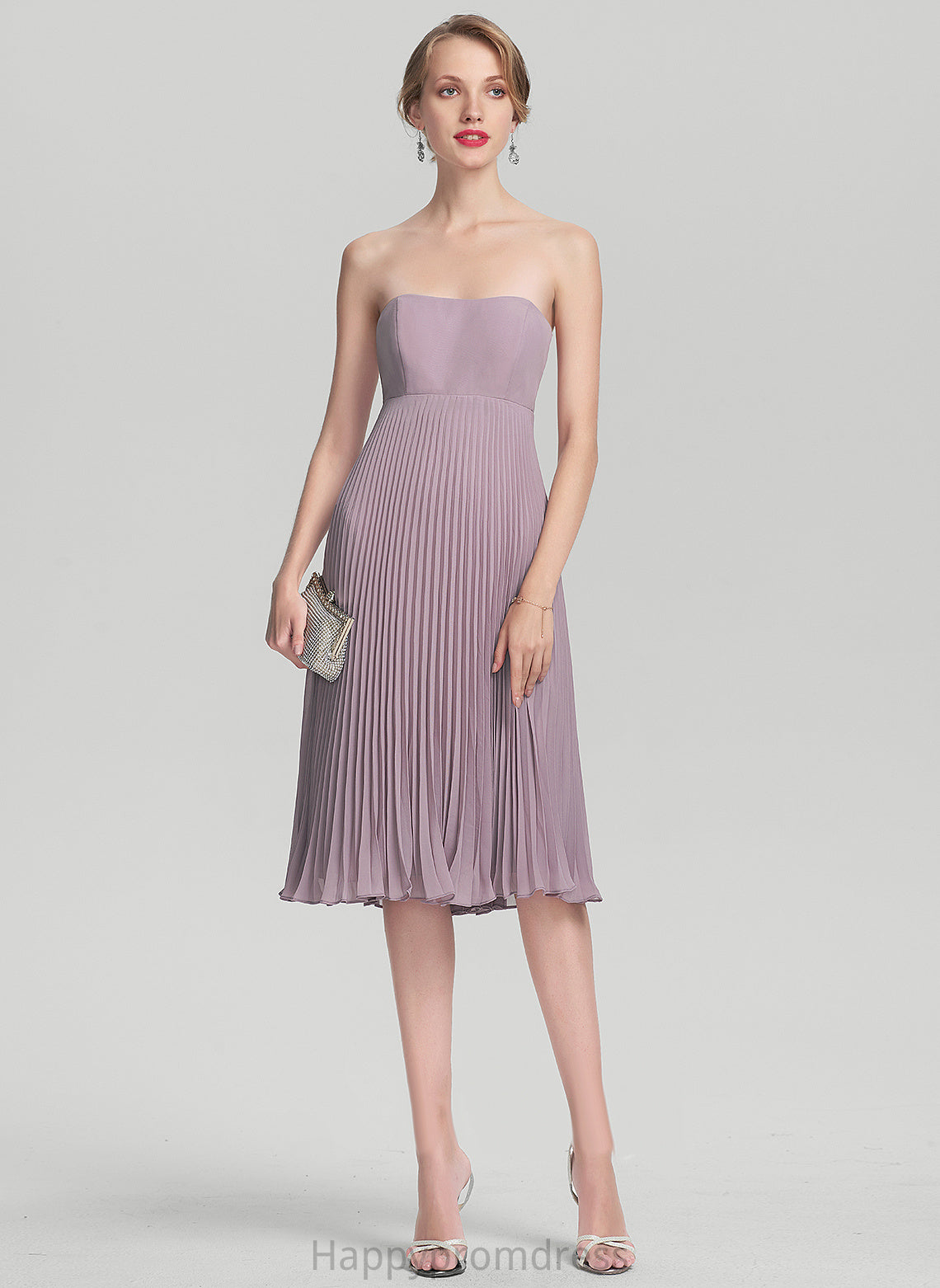 Sweetheart A-Line Dress Pleated With Knee-Length Chiffon Cocktail Marlene Cocktail Dresses