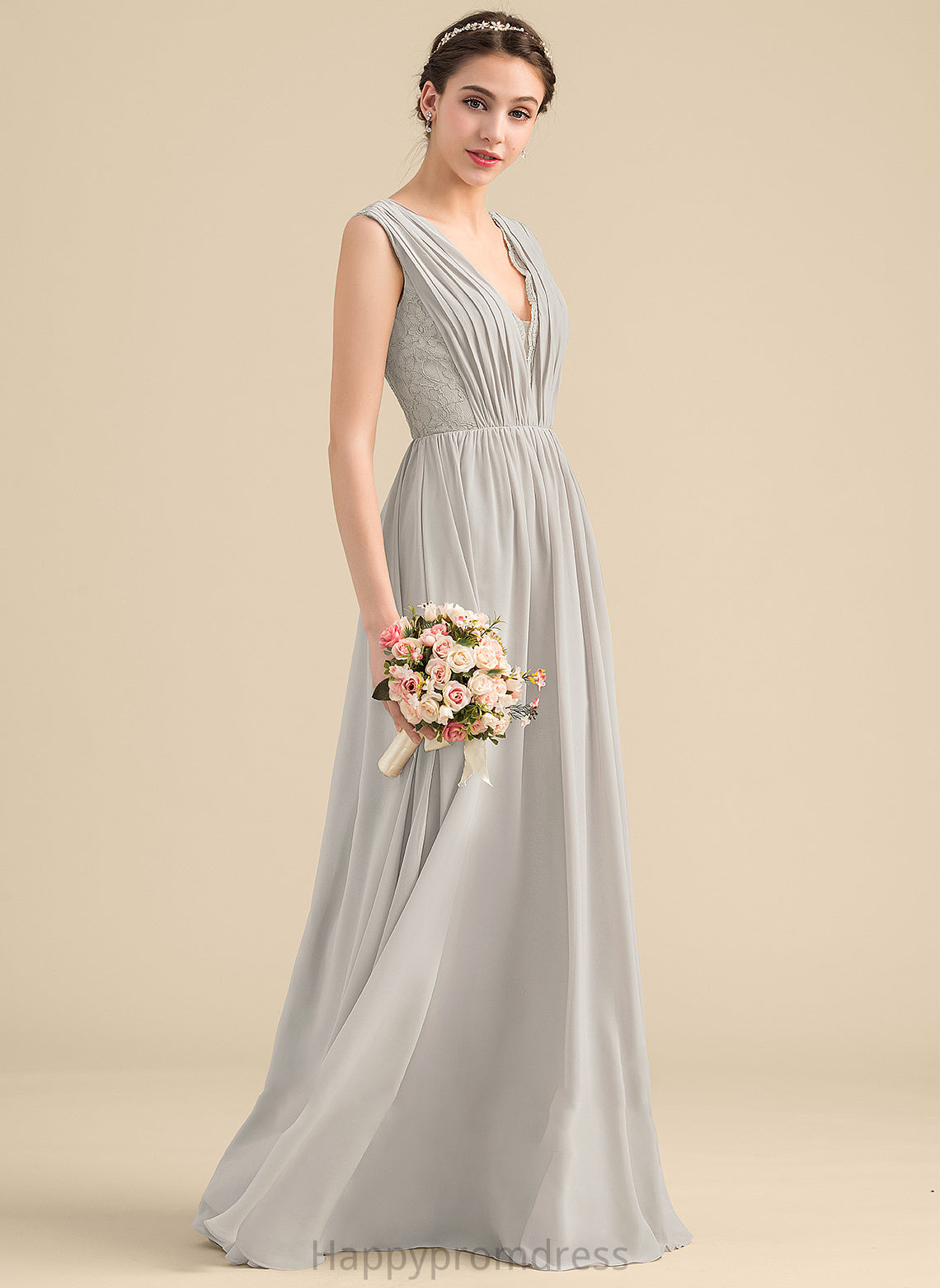 Length Neckline A-Line Floor-Length V-neck Silhouette Embellishment Ruffle Fabric Helga Straps Floor Length Bridesmaid Dresses