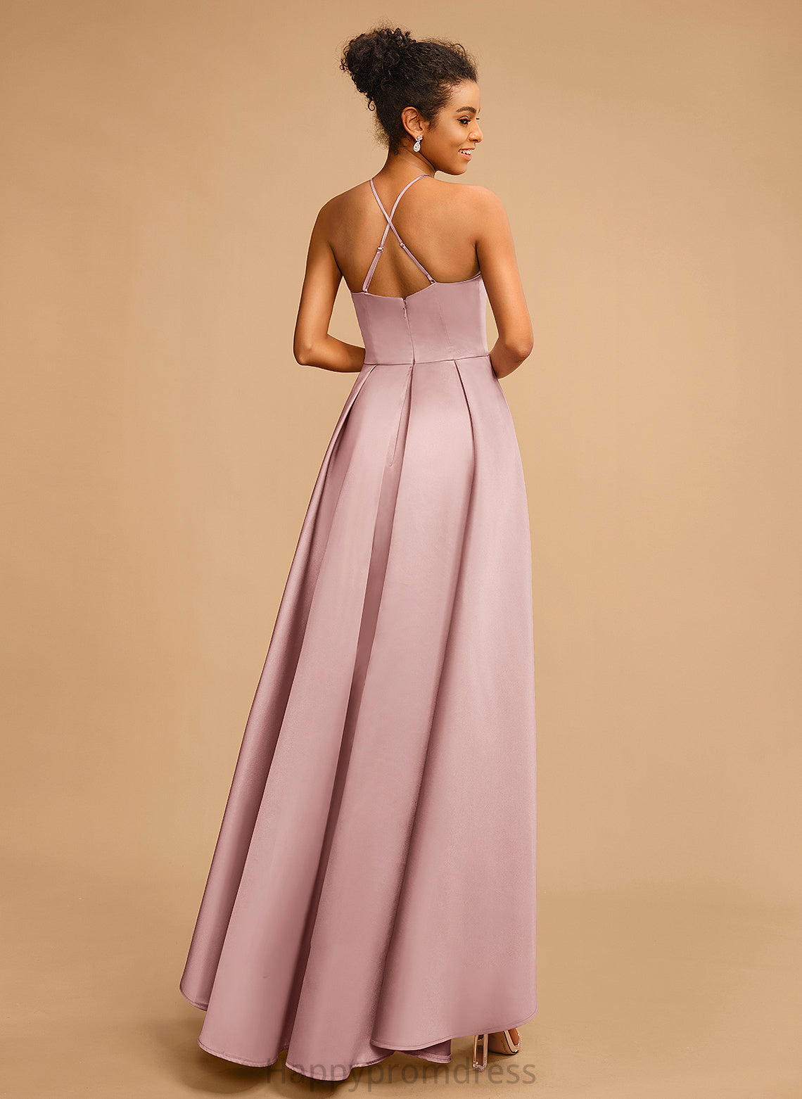 Prom Dresses Asymmetrical A-Line Hanna Satin Square Neckline