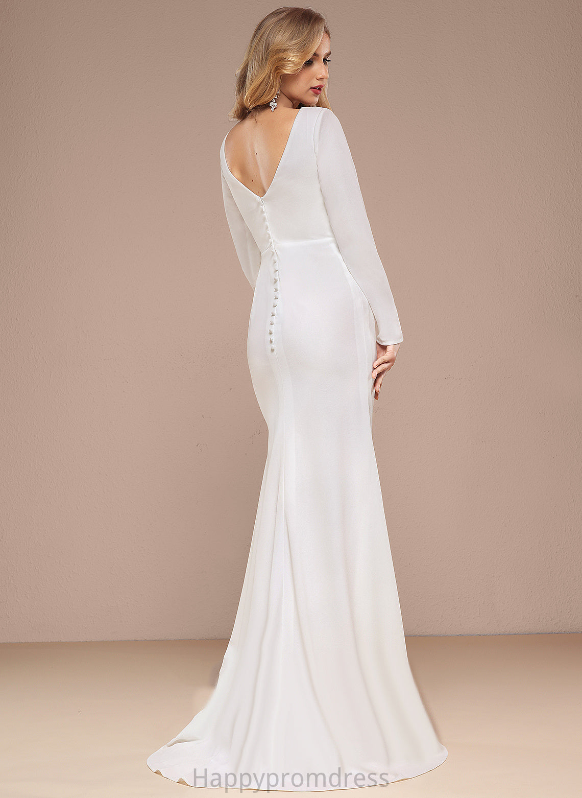 Wedding Train V-neck Hailie Wedding Dresses Dress Chiffon Sweep A-Line