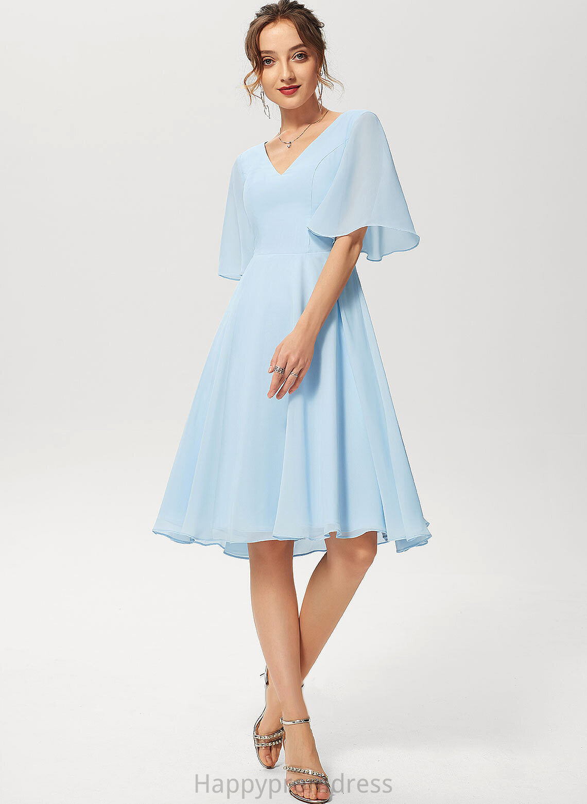 Dress V-neck Knee-Length Chiffon A-Line Shyann Cocktail Dresses Cocktail