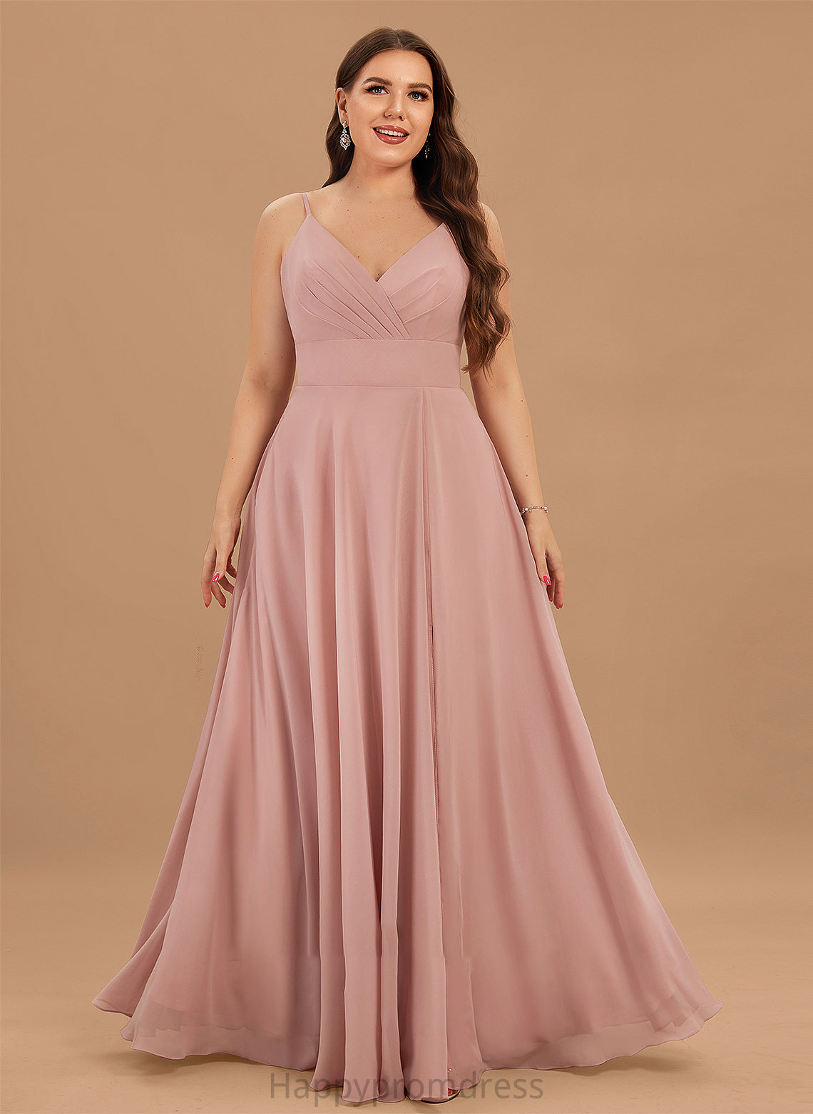 With Prom Dresses Floor-Length Josie V-neck Chiffon Pockets Ruffle A-Line