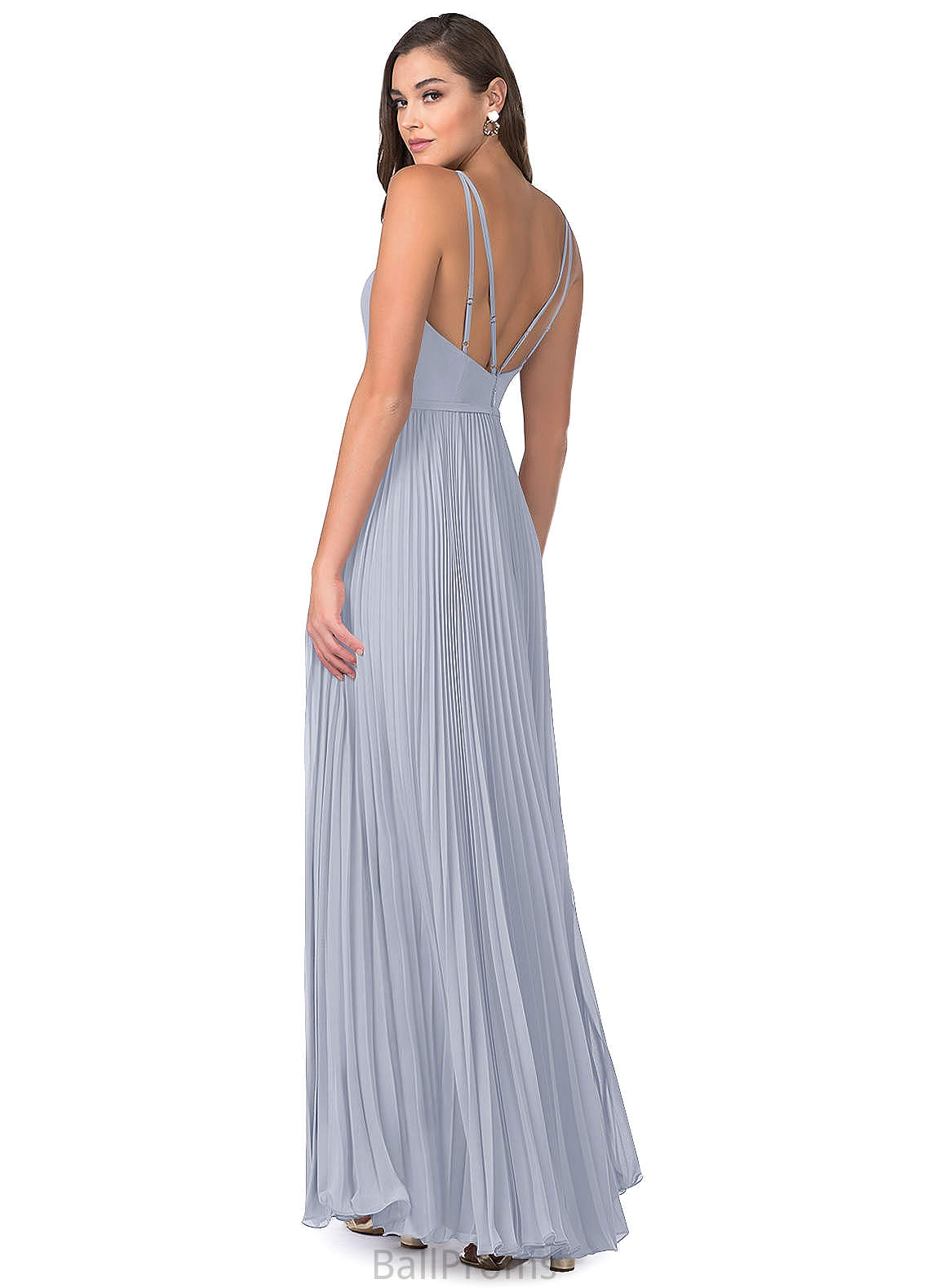 Yaretzi Spaghetti Staps A-Line/Princess Floor Length Sleeveless Natural Waist Bridesmaid Dresses