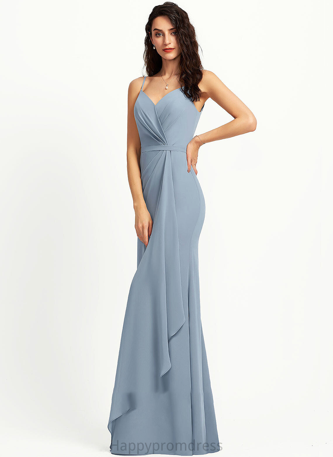 Fabric Length Floor-Length V-neck Sheath/Column Neckline Silhouette Straps Alannah A-Line/Princess Sleeveless Floor Length Bridesmaid Dresses