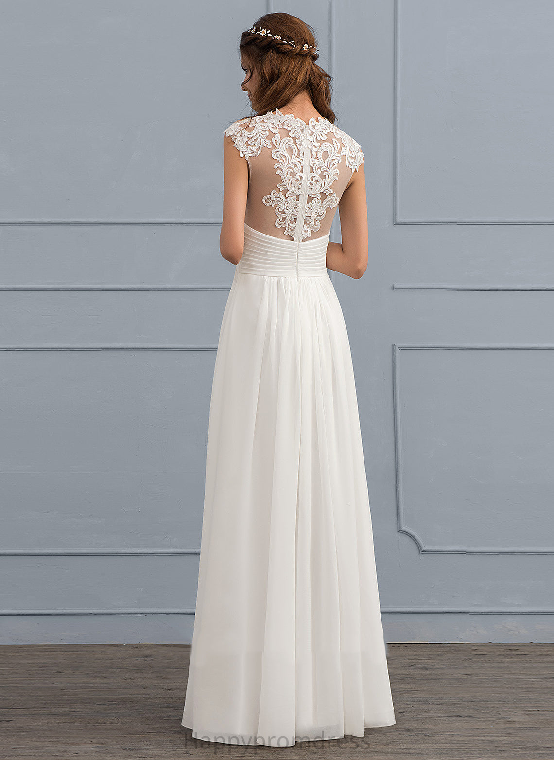 With Lace A-Line Wedding Dress Wedding Dresses Shayla Sweetheart Floor-Length Ruffle Chiffon