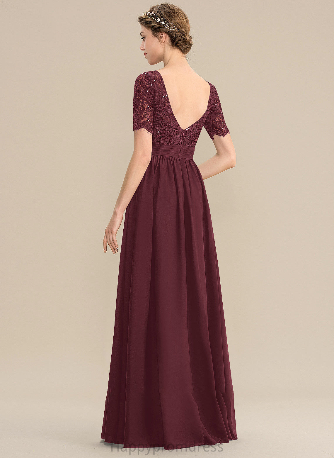 Neckline ScoopNeck Fabric Length Sequins Embellishment A-Line Floor-Length Silhouette Esperanza Floor Length One Shoulder Bridesmaid Dresses