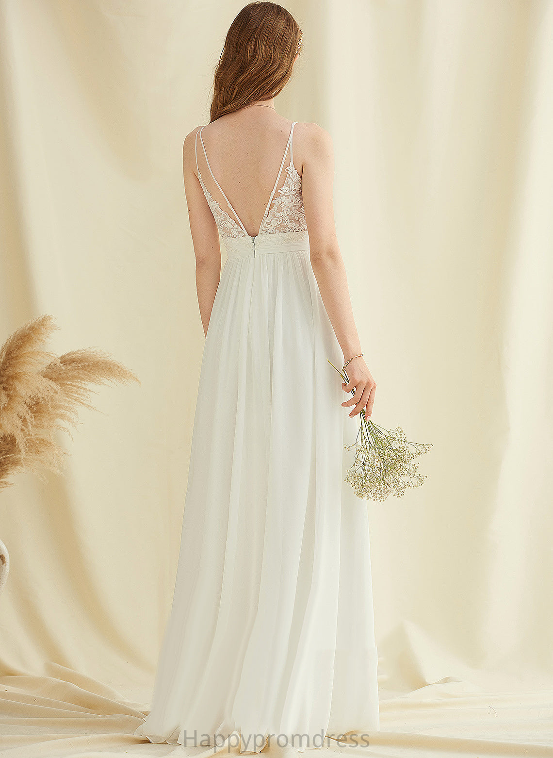 Wedding Floor-Length Wedding Dresses Dress Beatrice V-neck Chiffon A-Line