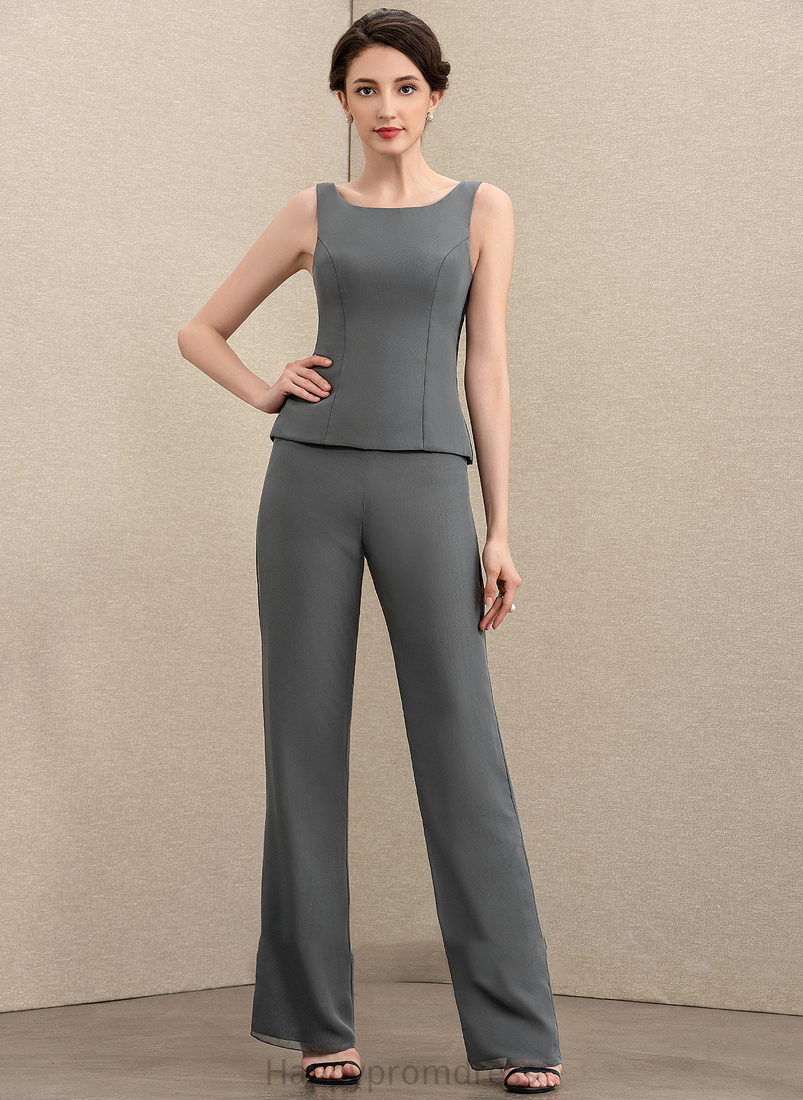 Mother Jumpsuit/Pantsuit Dress Ankle-Length of Bride Nathalie the Chiffon Mother of the Bride Dresses Neck Scoop