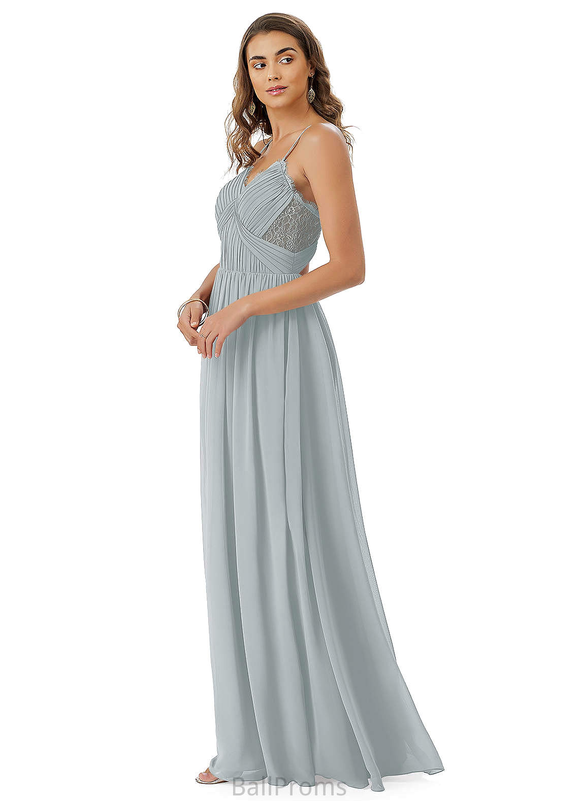 Xiomara V-Neck Natural Waist Sleeveless Floor Length A-Line/Princess Bridesmaid Dresses