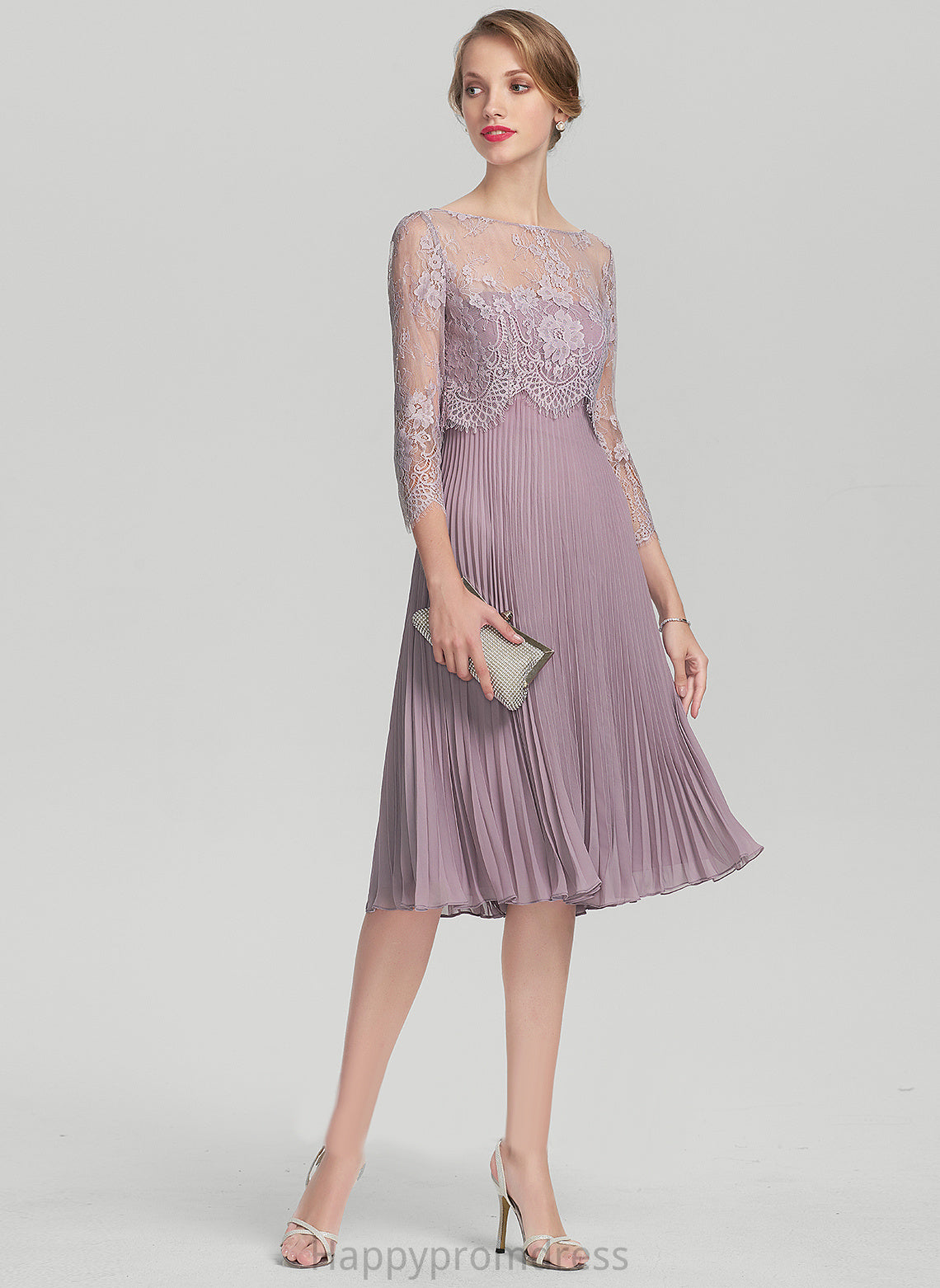 Sweetheart A-Line Dress Pleated With Knee-Length Chiffon Cocktail Marlene Cocktail Dresses