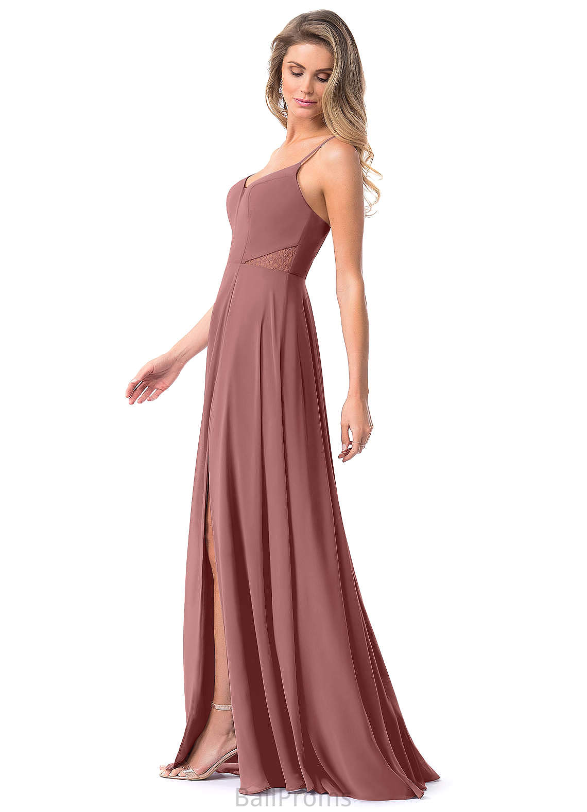 Zaria Sleeveless A-Line/Princess Natural Waist Spaghetti Staps Floor Length Bridesmaid Dresses