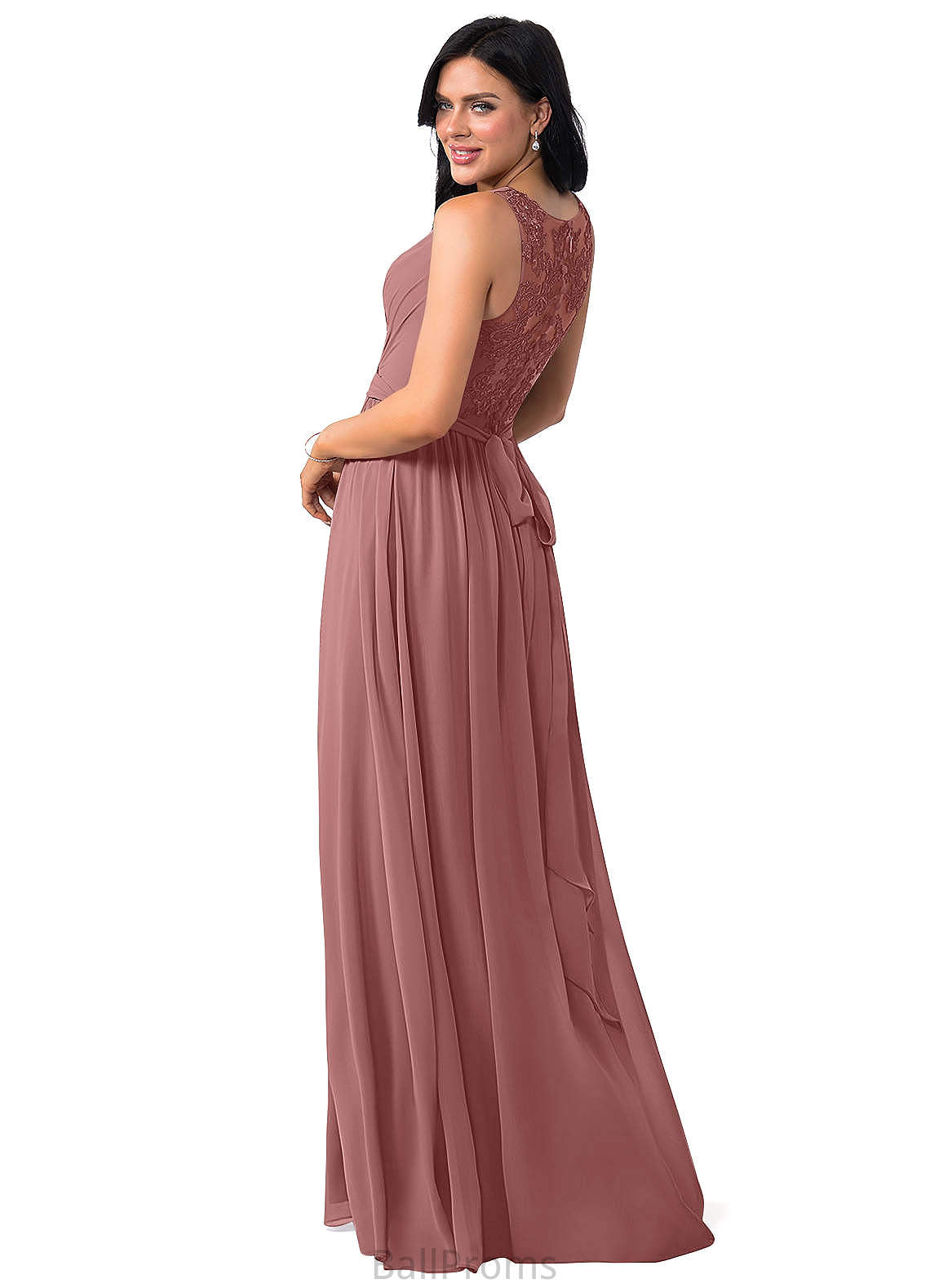 Victoria Natural Waist Floor Length Sleeveless A-Line/Princess V-Neck Bridesmaid Dresses