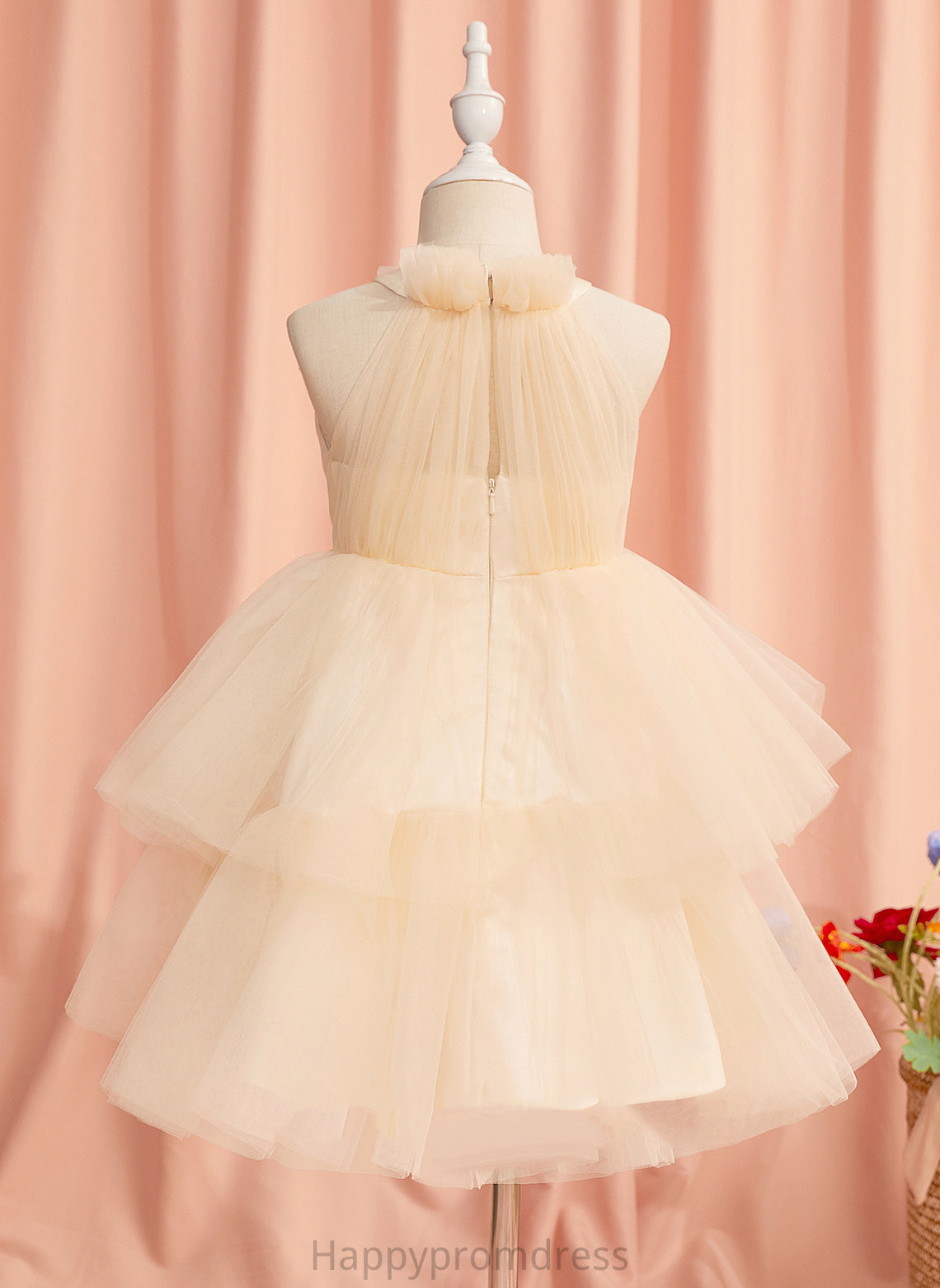 Tulle High Knee-length Ball-Gown/Princess Flower - Sleeveless Mckinley Dress Rhinestone With Girl Flower Girl Dresses Neck