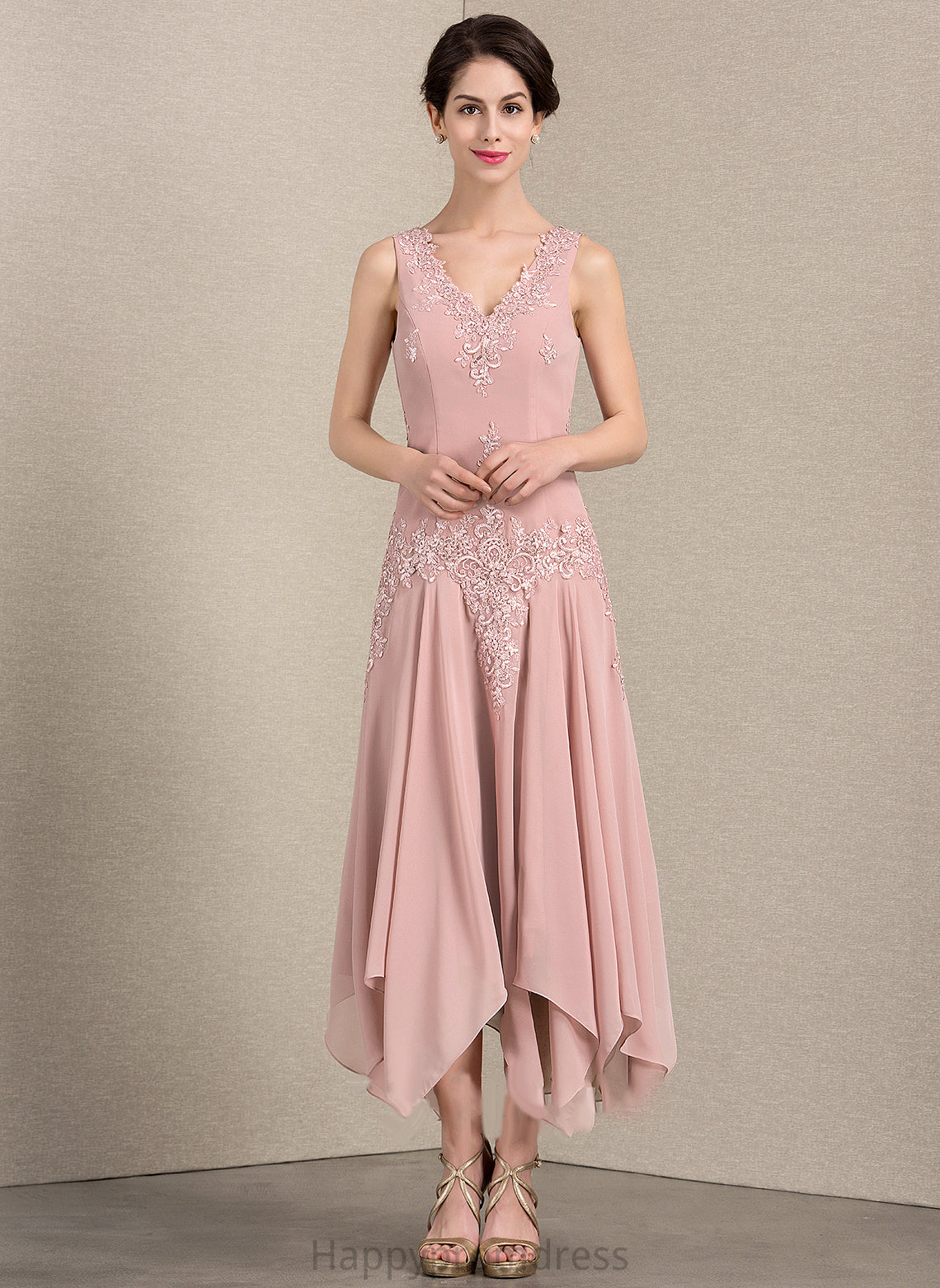 the Sequins Dress Mother Lace With Appliques V-neck Kallie Mother of the Bride Dresses of Bride Chiffon A-Line Ankle-Length