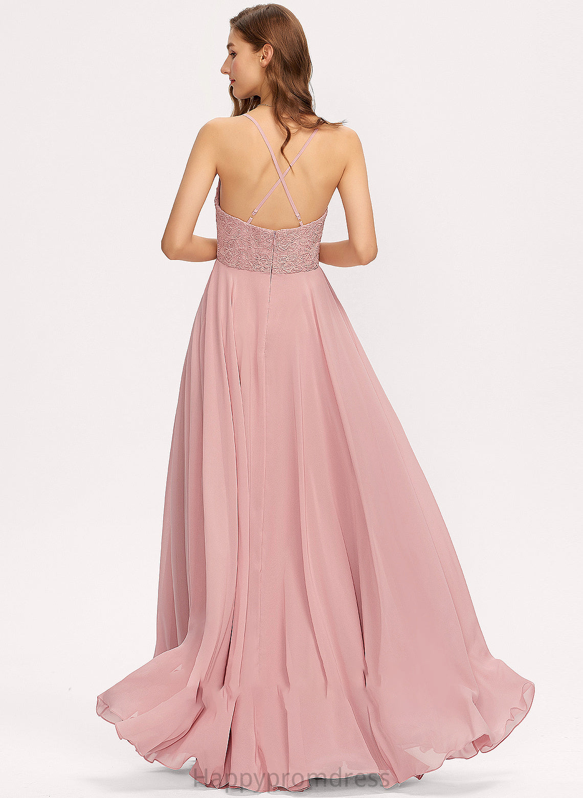 Chiffon V-neck Prom Dresses A-Line Siena Floor-Length