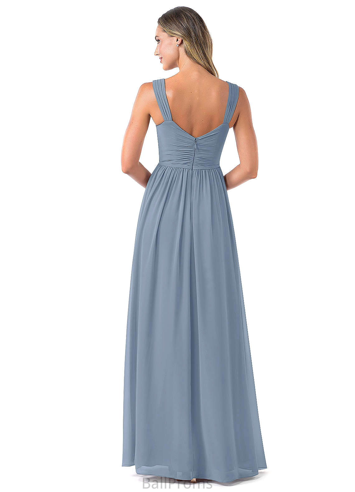 Tamia Natural Waist A-Line/Princess Floor Length Sleeveless Spaghetti Staps Bridesmaid Dresses