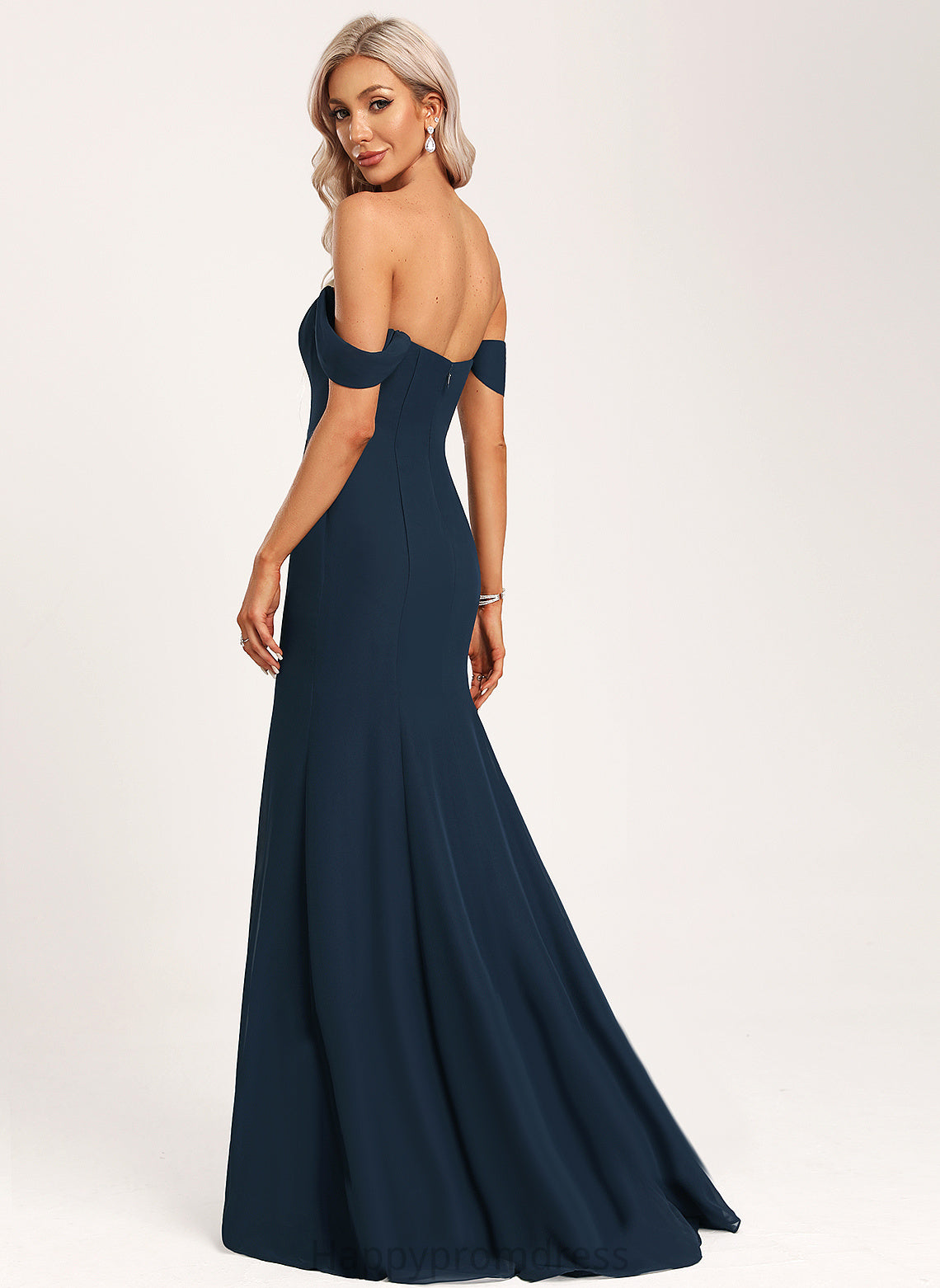 Off-the-Shoulder Floor-Length Silhouette Straps&Sleeves Trumpet/Mermaid Fabric Neckline Length Leanna Sleeveless A-Line/Princess V-Neck Bridesmaid Dresses