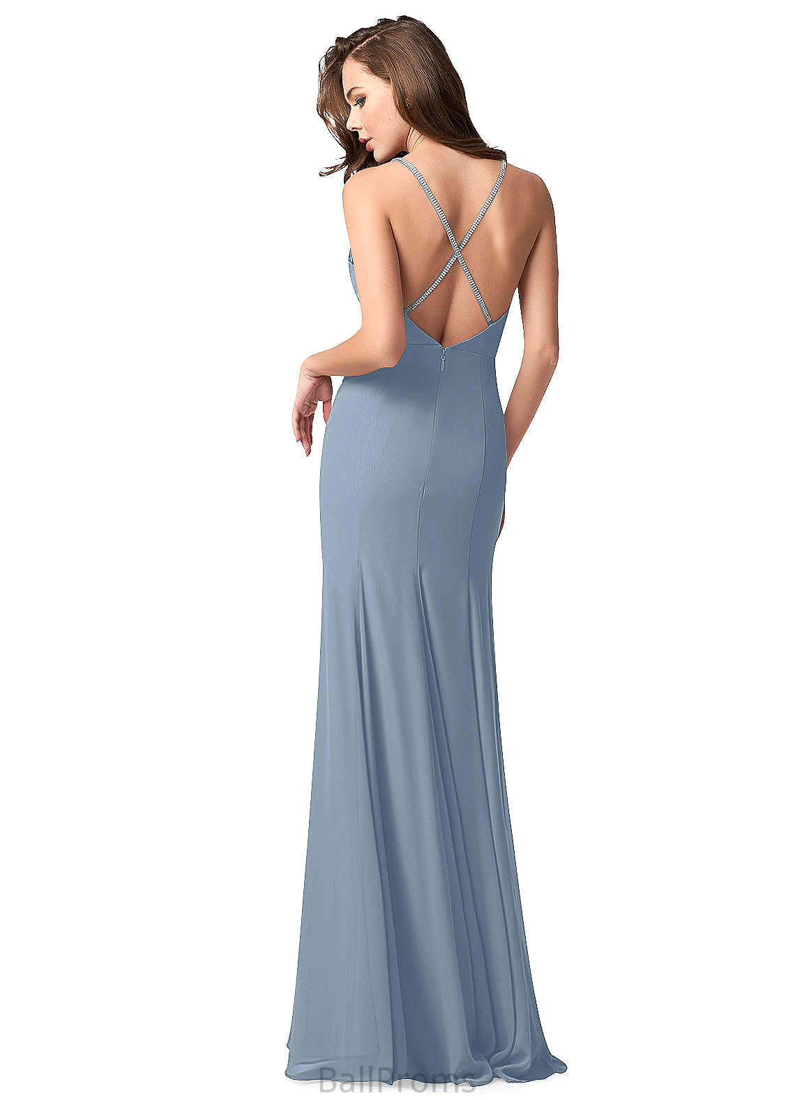 Tiana Natural Waist A-Line/Princess Knee Length V-Neck Bridesmaid Dresses