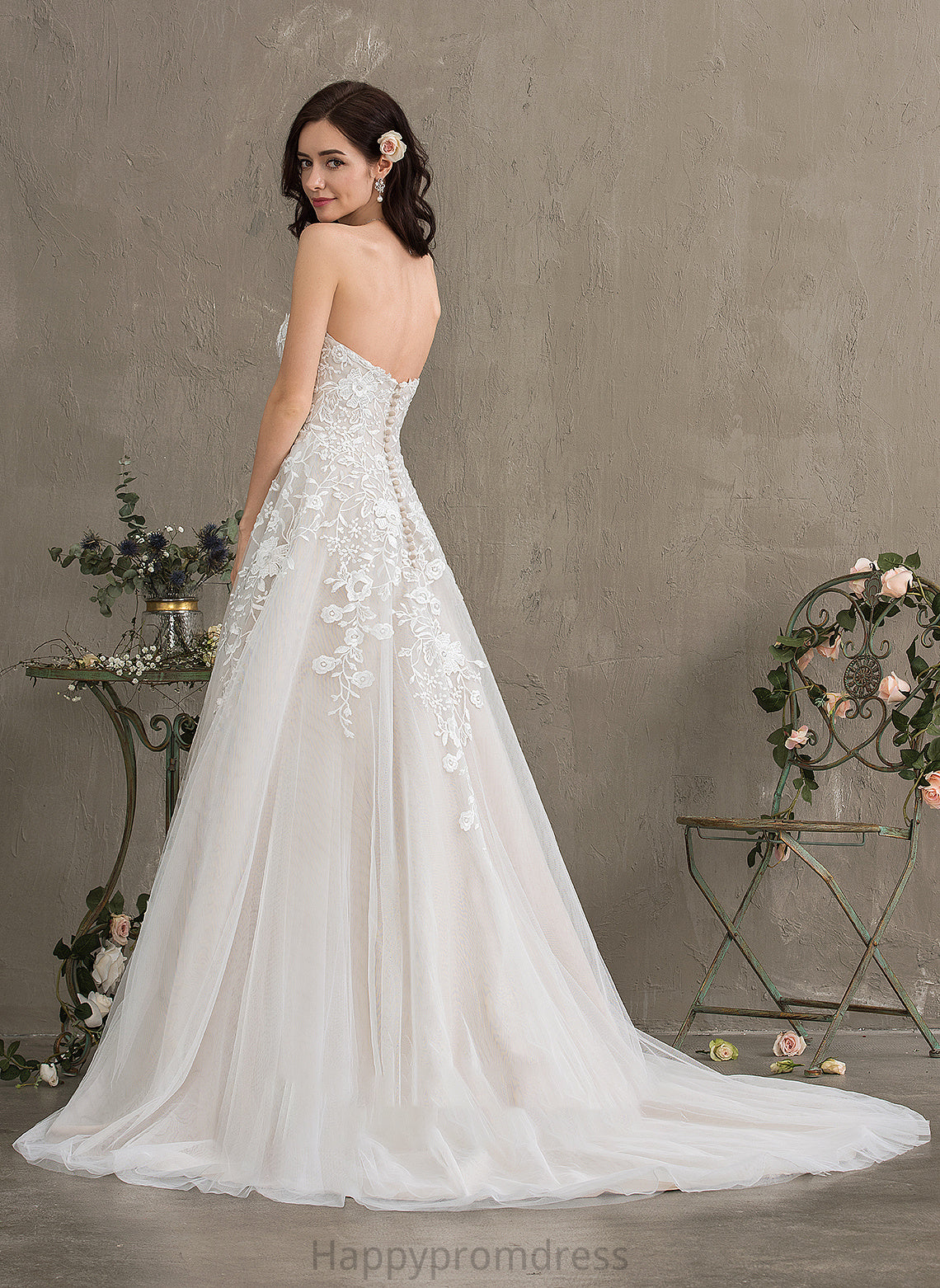 Court Wedding Ball-Gown/Princess Wedding Dresses Train Sweetheart Dress Kaylynn Tulle