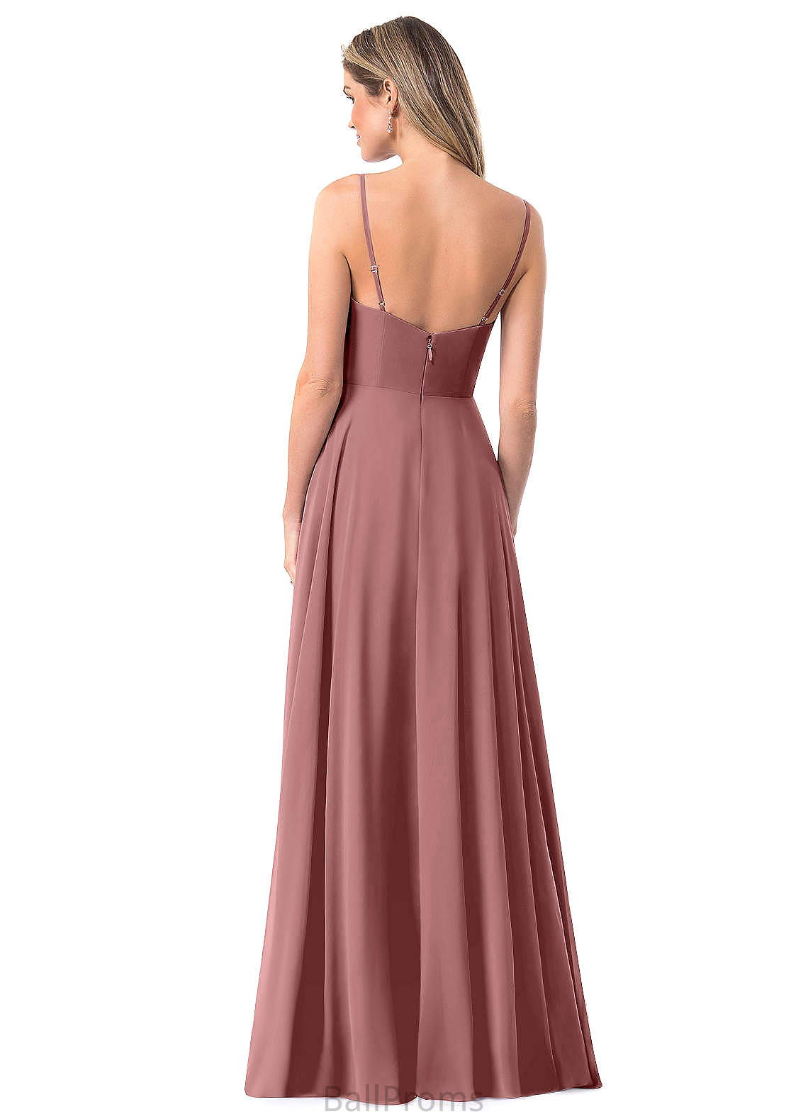 Zaria Sleeveless A-Line/Princess Natural Waist Spaghetti Staps Floor Length Bridesmaid Dresses