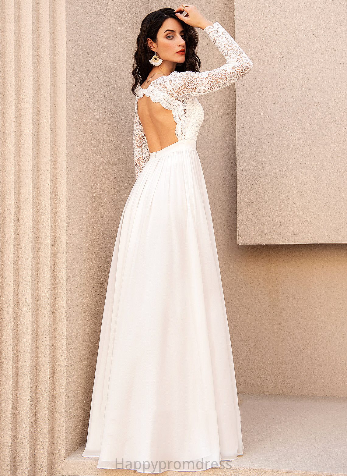 Wedding Isabella Floor-Length Wedding Dresses Chiffon Dress A-Line V-neck