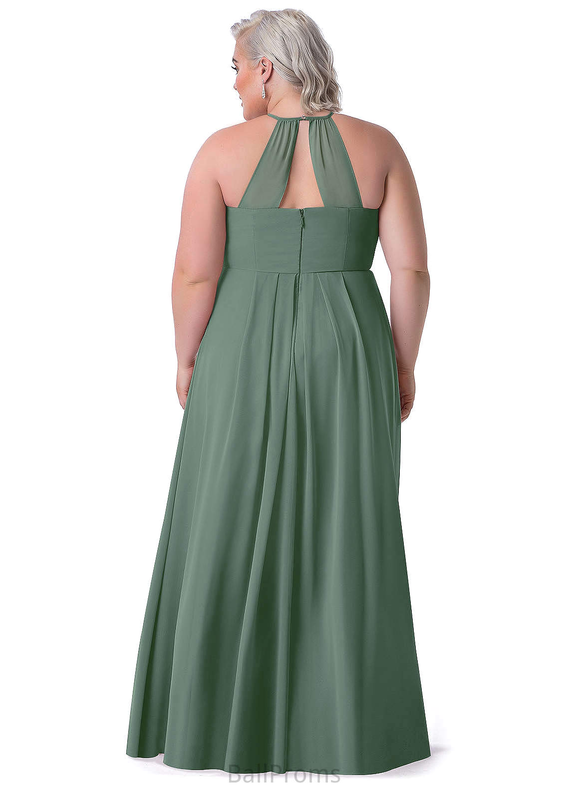 Val One Shoulder Sleeveless Natural Waist Floor Length A-Line/Princess Bridesmaid Dresses