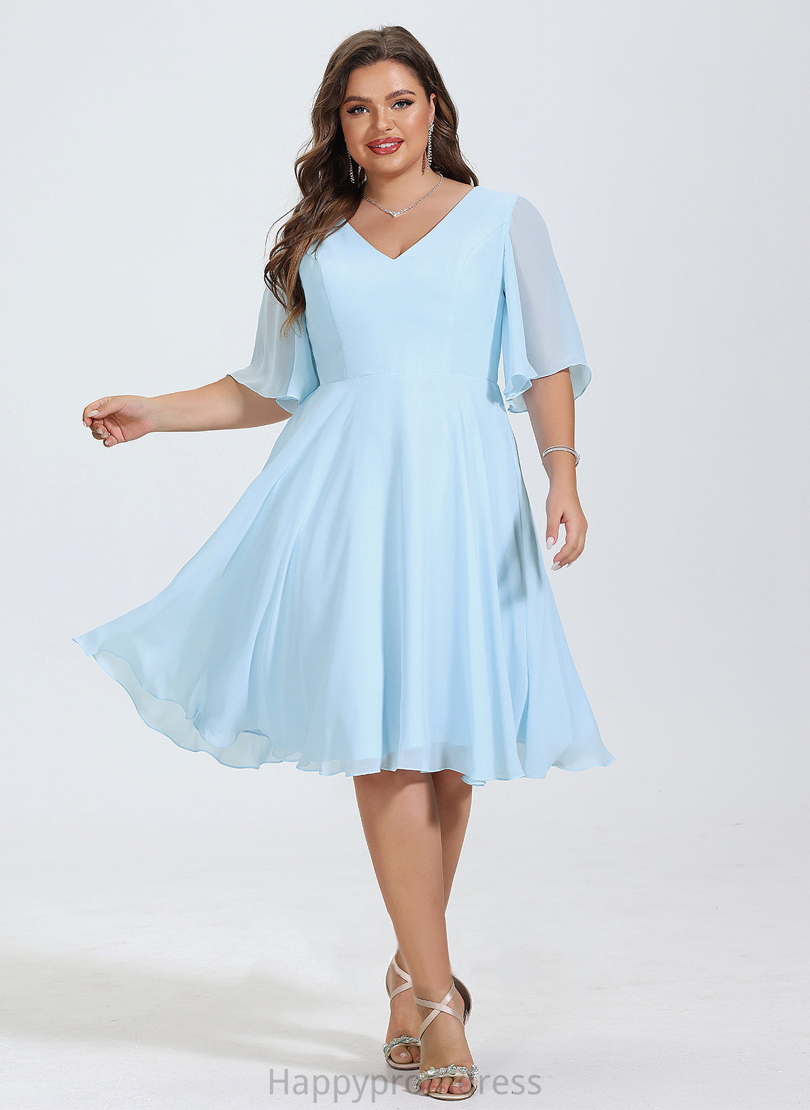 Dress V-neck Knee-Length Chiffon A-Line Shyann Cocktail Dresses Cocktail