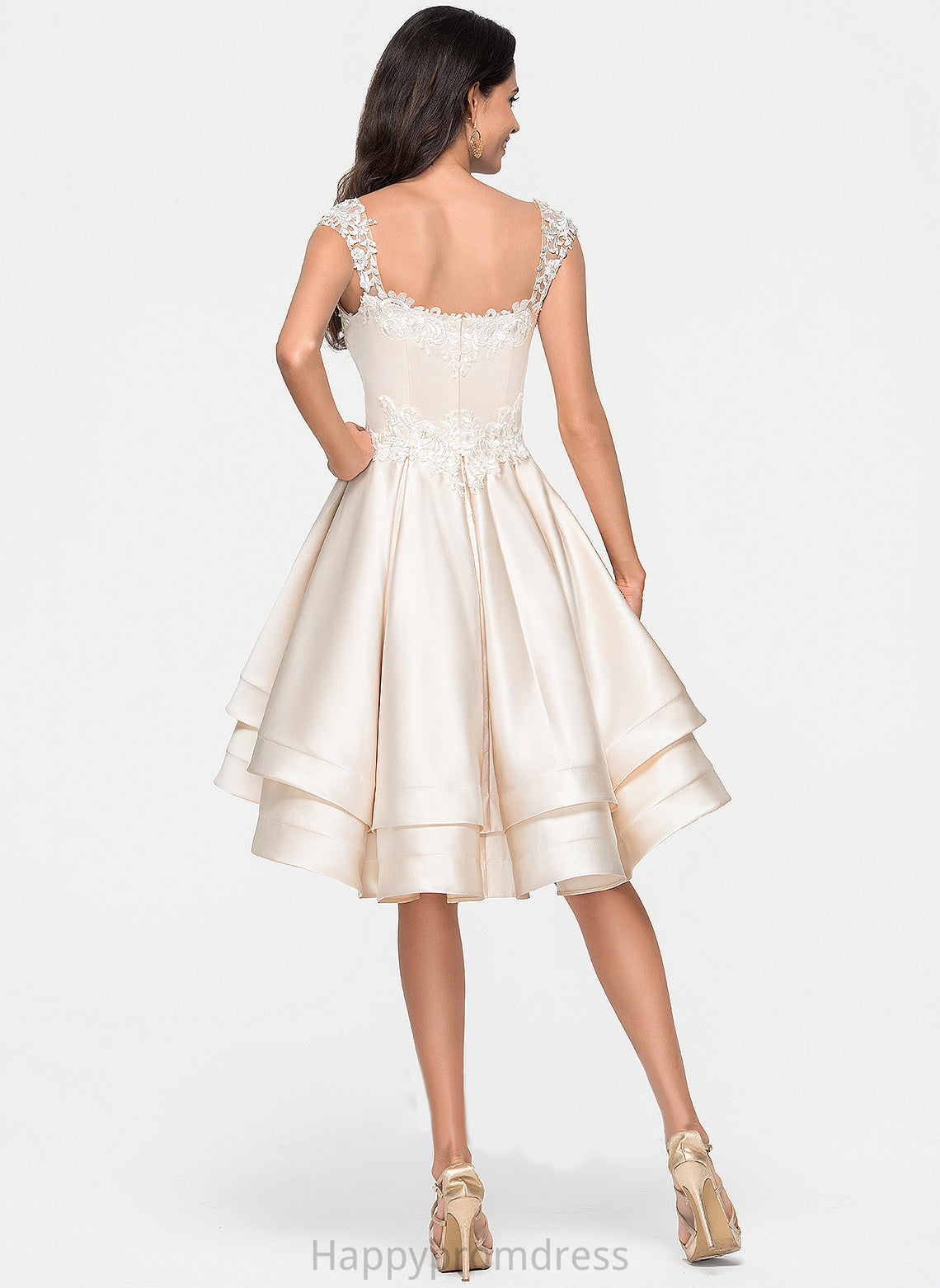 Satin Dress Tiffany Sweetheart Lace Beading Homecoming Cascading Asymmetrical Ruffles A-Line With Homecoming Dresses