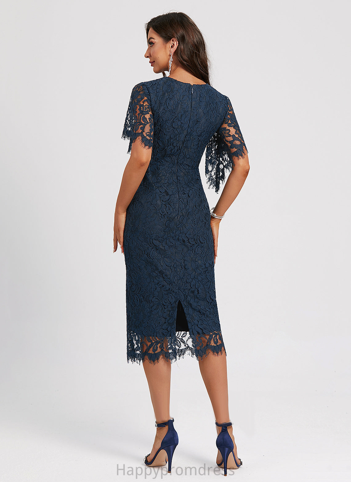 Dress Cocktail Lace Sheath/Column Kenna Knee-Length Neck Scoop Cocktail Dresses