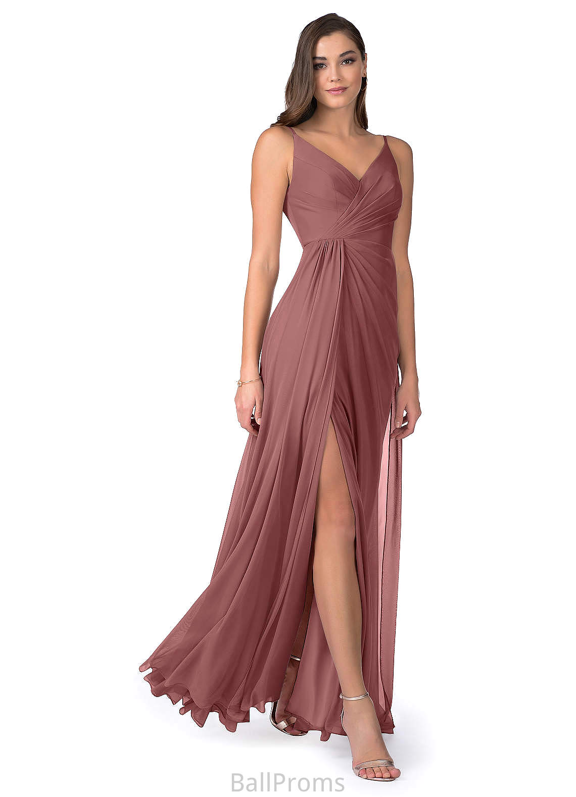 Viviana Sleeveless Natural Waist A-Line/Princess Floor Length Scoop Bridesmaid Dresses