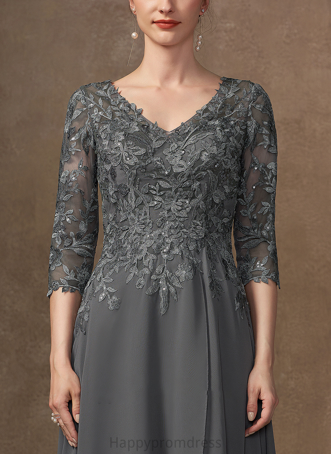 Mother of the Bride Dresses of A-Line Mother Kamari Bride With Dress Lace the Chiffon V-neck Sequins Asymmetrical