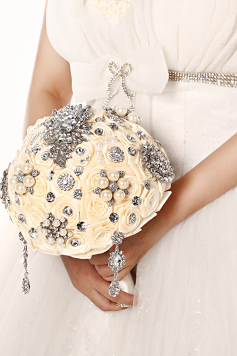 Wedding Bouquet With Rhinestone Brooch Wedding Flowers (27*20cm)