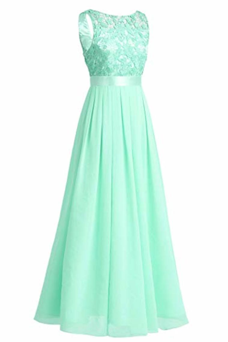 Wedding Bridesmaid Dress Chiffon Elegant Floor Length A Line