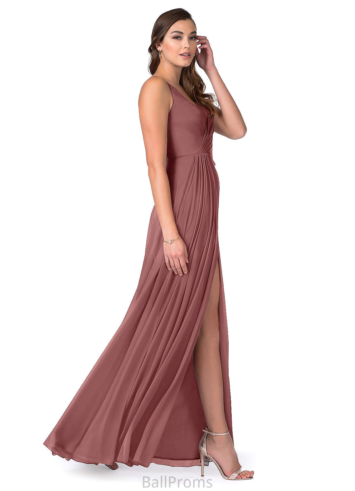 Viviana Sleeveless Natural Waist A-Line/Princess Floor Length Scoop Bridesmaid Dresses