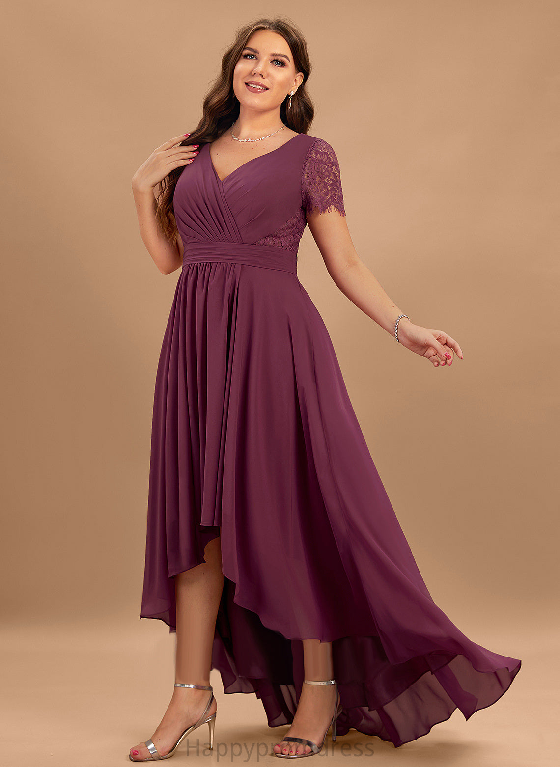 V-neck A-Line Embellishment Length Neckline Asymmetrical Fabric Pleated Silhouette Finley A-Line/Princess Scoop Bridesmaid Dresses