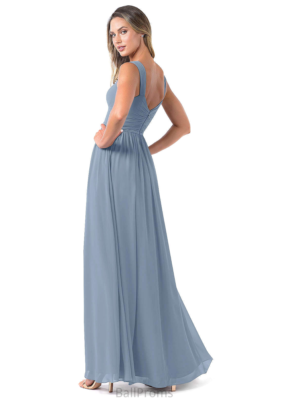 Tamia Natural Waist A-Line/Princess Floor Length Sleeveless Spaghetti Staps Bridesmaid Dresses