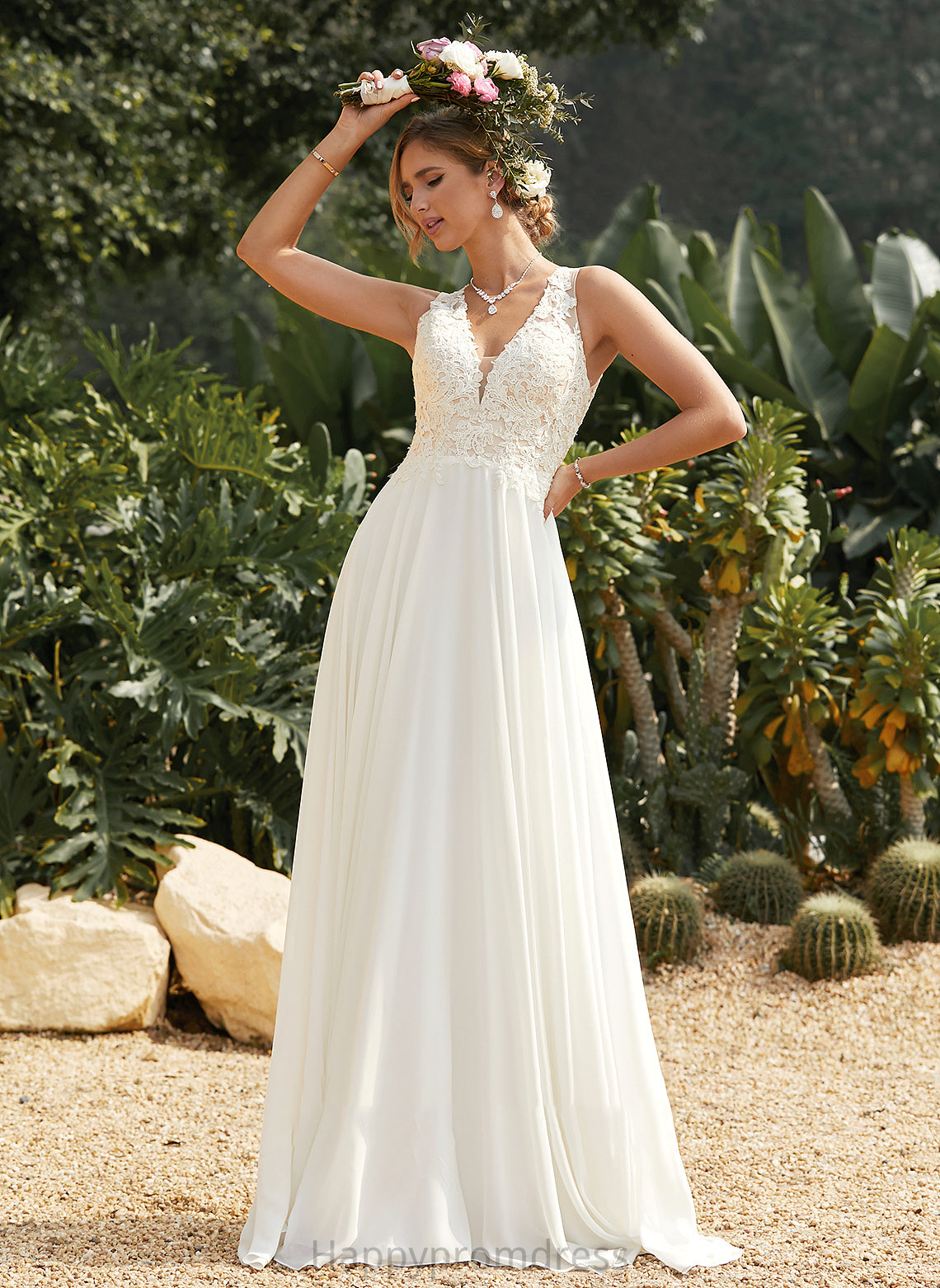 Dress Train A-Line V-neck Lace Sweep Wedding Dresses Chiffon Wedding With Lace Kenya