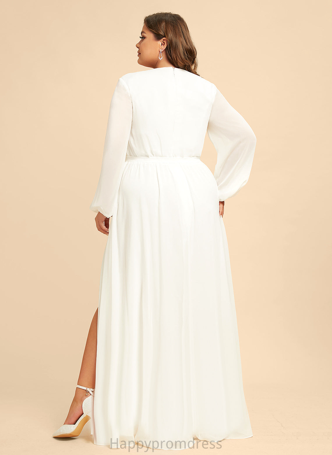 Wedding Dresses Chiffon A-Line V-neck Floor-Length Wedding Dress Una