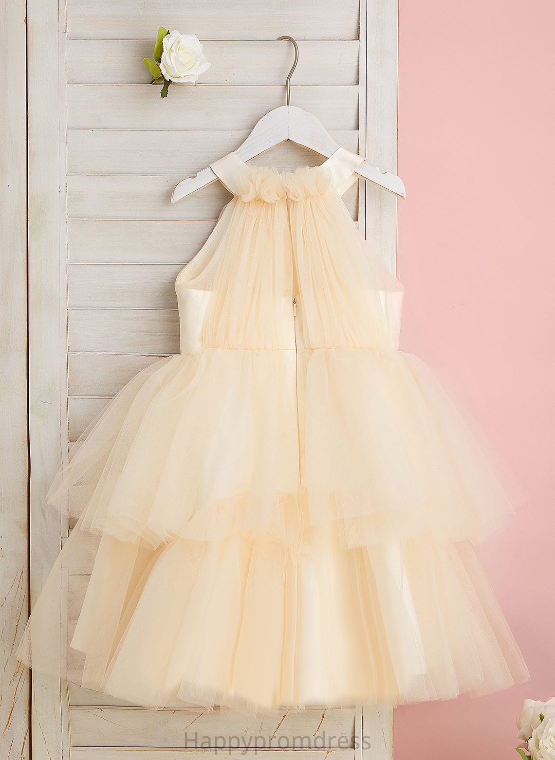 Tulle High Knee-length Ball-Gown/Princess Flower - Sleeveless Mckinley Dress Rhinestone With Girl Flower Girl Dresses Neck