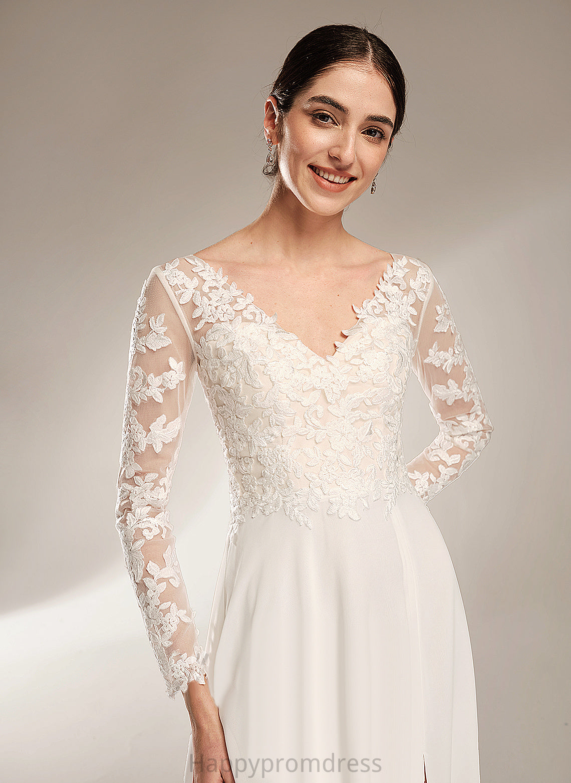 Wedding Dresses Dress Eliza Wedding V-neck A-Line Lace Floor-Length Chiffon