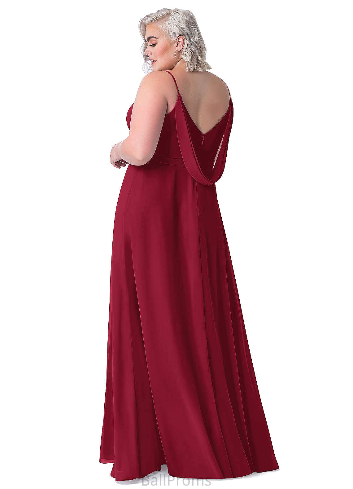 Tricia Natural Waist A-Line/Princess V-Neck Floor Length Sleeveless Bridesmaid Dresses