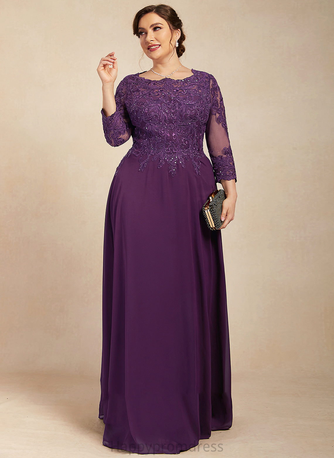 A-Line With Lace Dress Mother of the Bride Dresses Bride Scoop Neck Floor-Length of the Chiffon Sequins Rhianna Mother