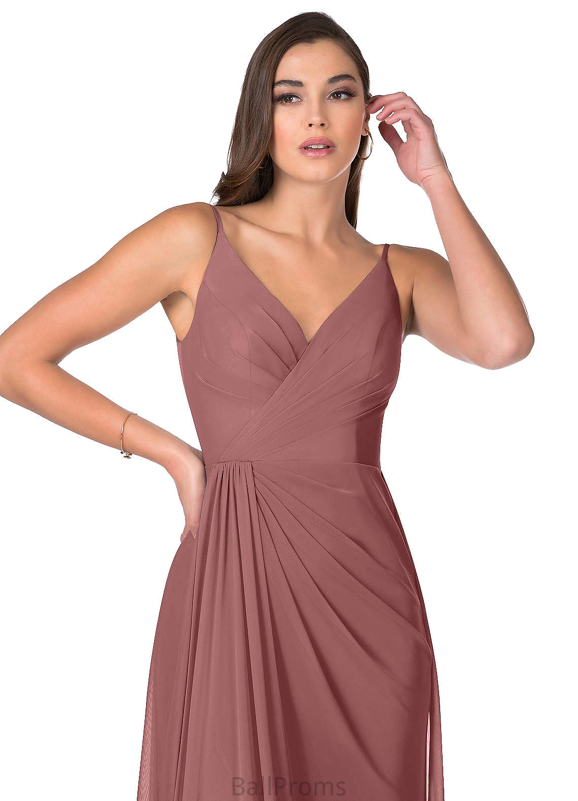 Viviana Sleeveless Natural Waist A-Line/Princess Floor Length Scoop Bridesmaid Dresses